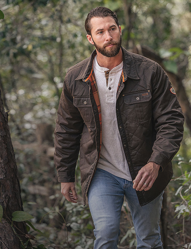 Men's Quilted Journeyman Flannel Lined Shirt Jacket