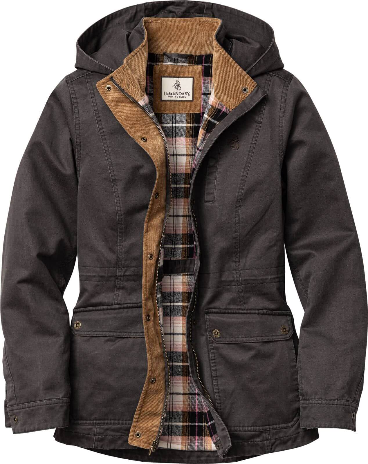 Women's Saddle Country Shirt Jacket with Removable Hood