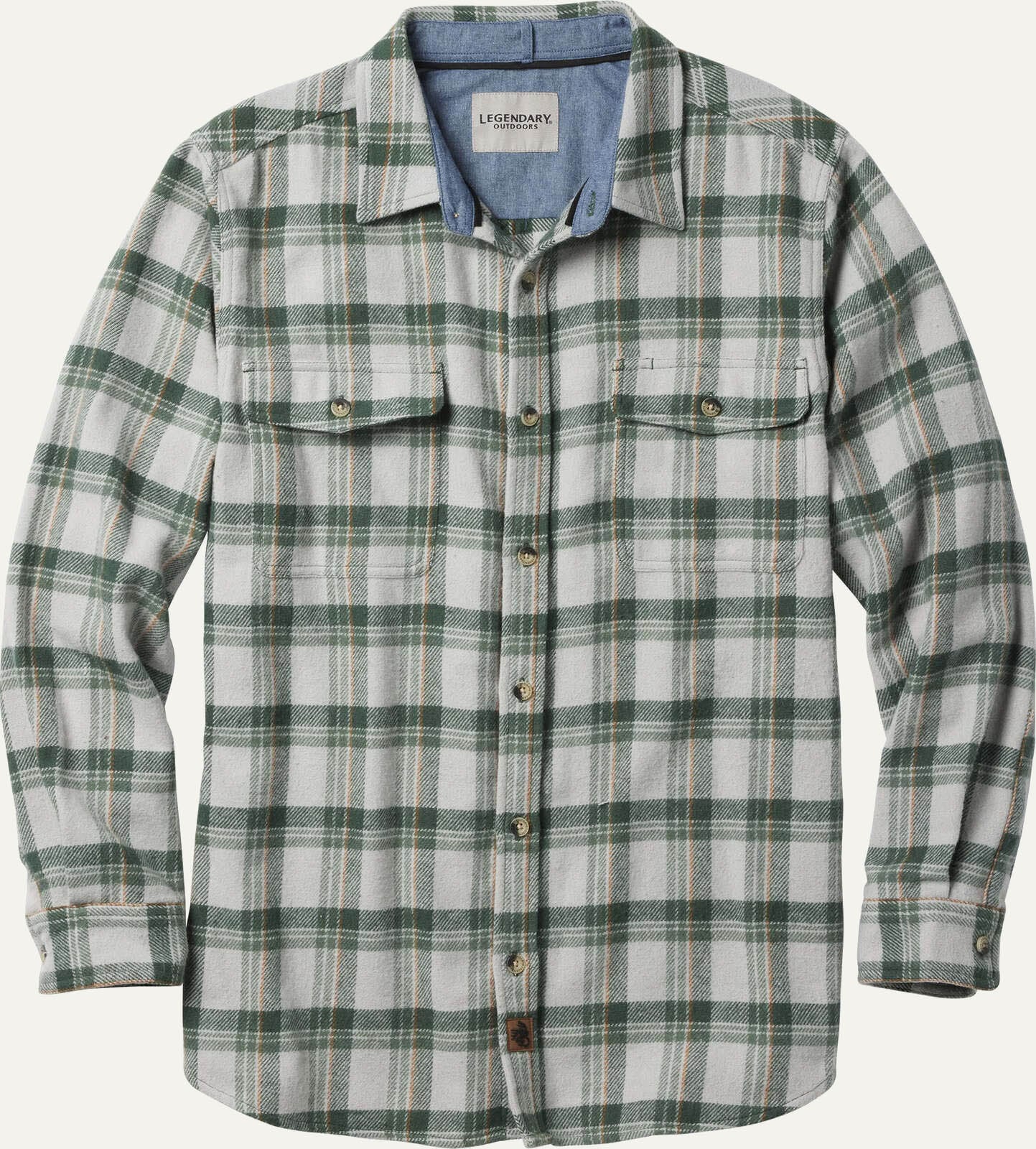 Brawny Plaid Long Sleeve Flannel Button Up Shirt