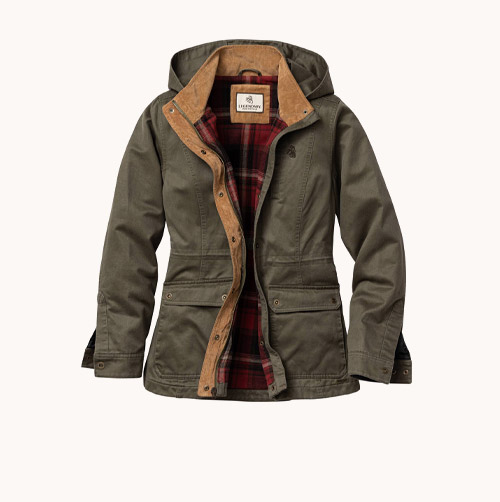 Women's Saddle Country Shirt Jacket with Removable Hood