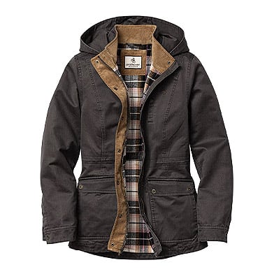 Women's Saddle Country Shirt Jacket with Removable Hood