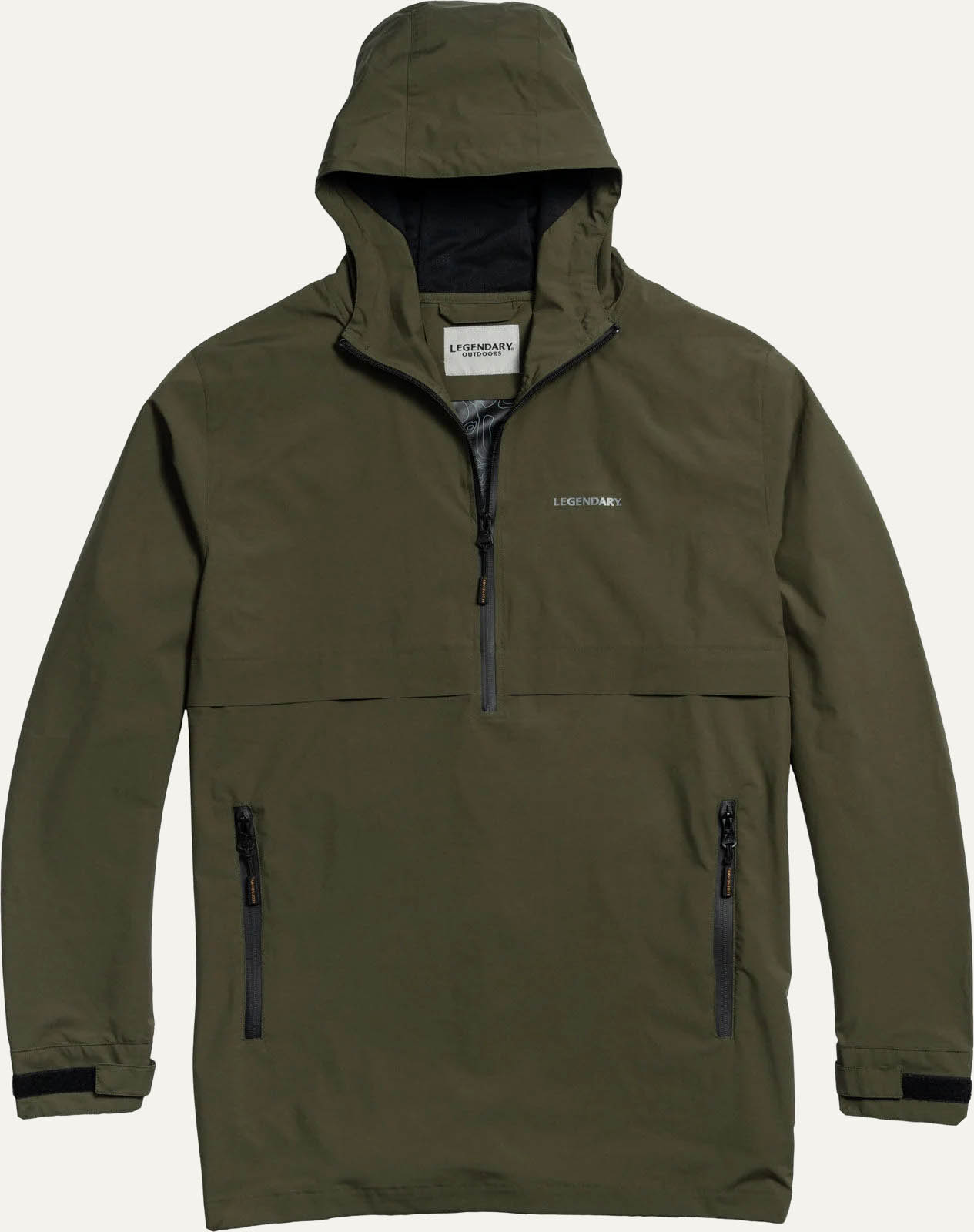 Men's Stretch Half-Zip Water Resistant Hooded Pullover Jacket