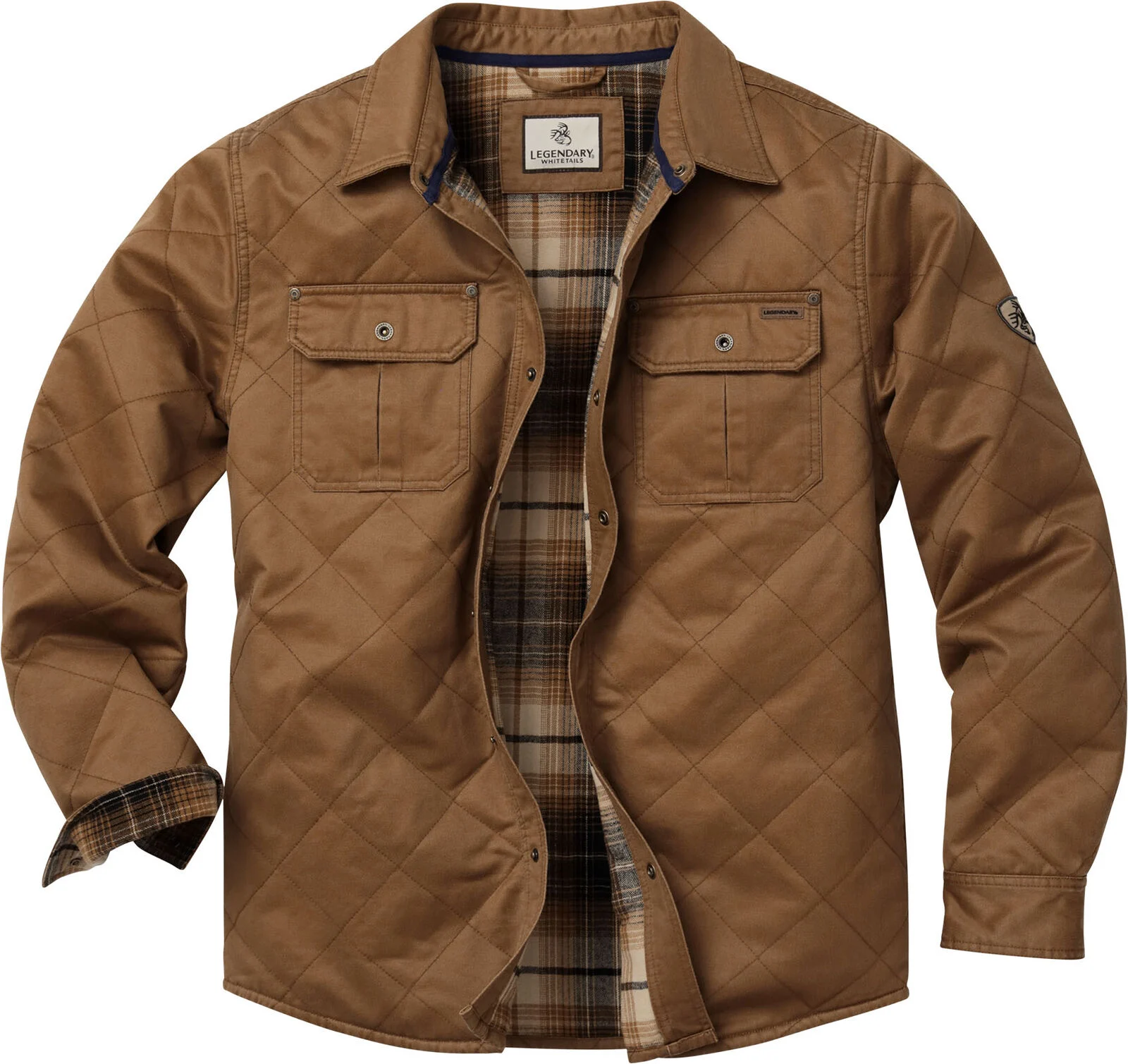 Men's Quilted Journeyman Flannel Lined Shirt Jacket