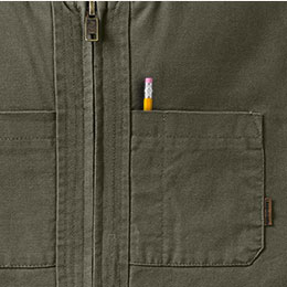 Left chest pocket with pencil slot