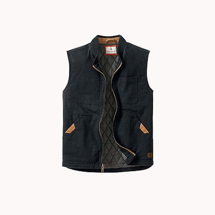 Men's Archer Thermal Lined Flannel Shirt Jacket and Women's Fuzzy Hide Fleece Hooded Vest