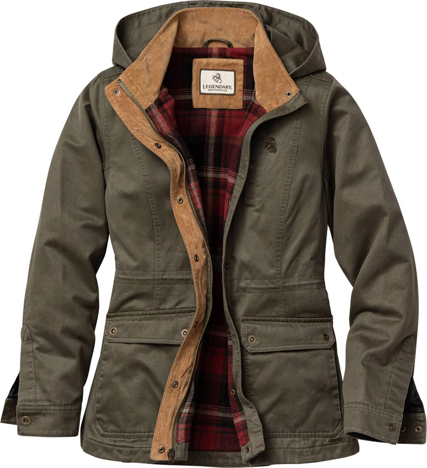 Women's Saddle Country Shirt Jacket with Removable Hood