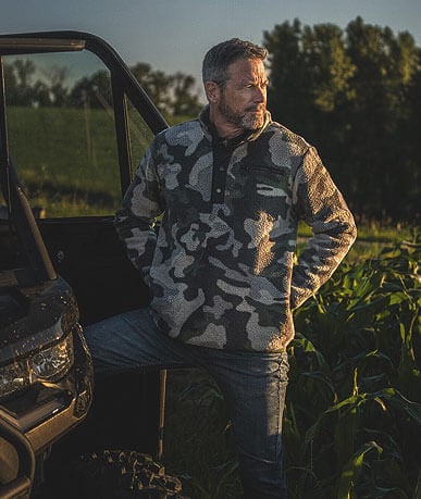 Legendary Outdoors Men's Sherpa Fleece Snap Up Pullover