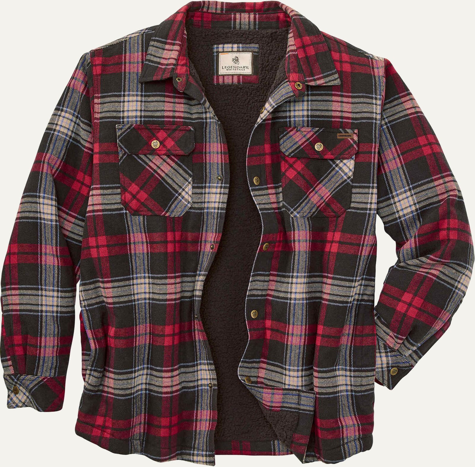 Men's Deer Camp Berber Lined Flannel Shirt Jacket