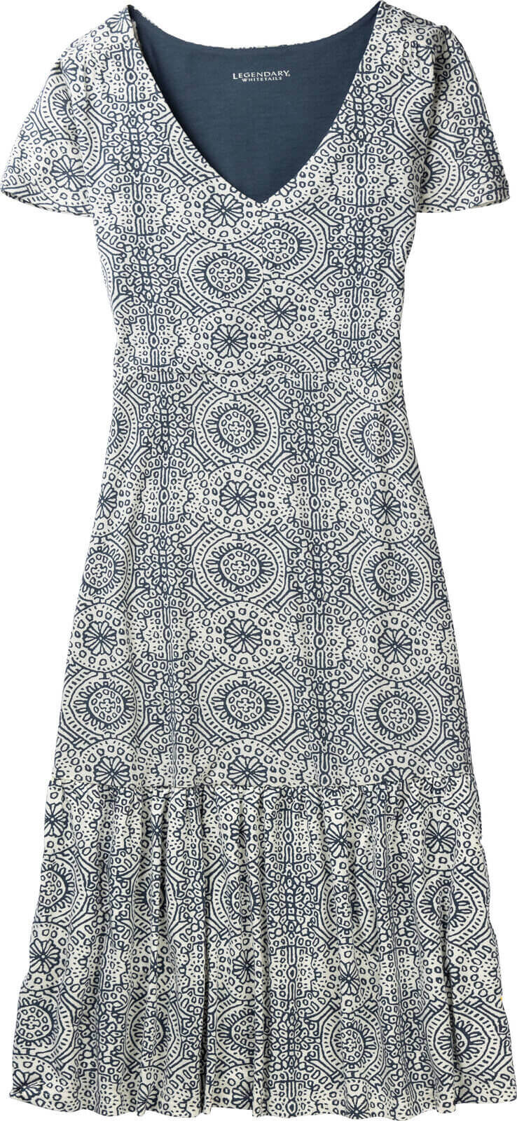 Women's Printed Knit Midi Short Sleeve Dress