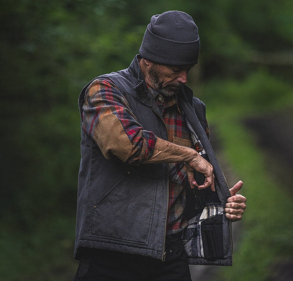 Men's Concealed Carry Journeyman Flannel Lined Vest