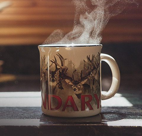 Antler Mug Holder With Two Piece Ceramic Mug Set