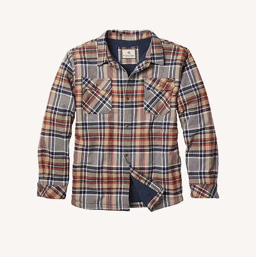 Men's Deer Camp Berber Lined Flannel Shirt Jacket