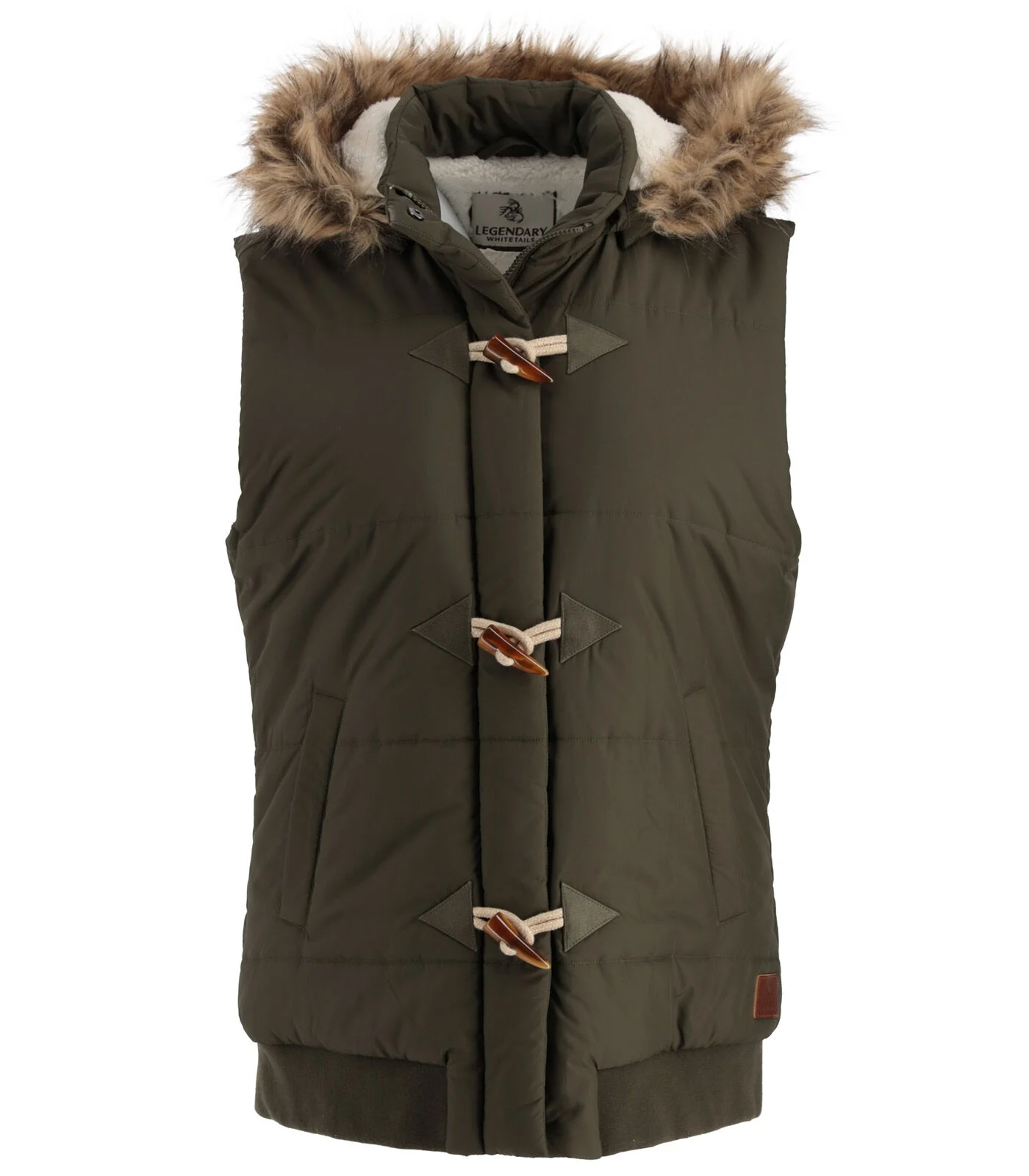 Women's Quilted Toggle Hooded Puffer Vest