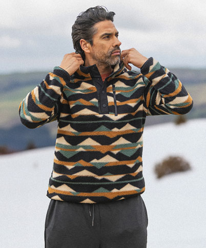 Legendary Outdoors Men's Sherpa Fleece Snap Up Pullover 