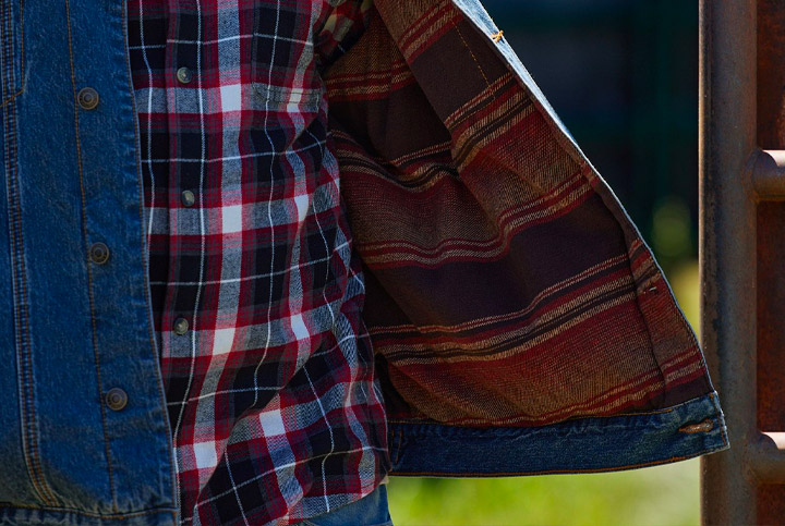 Men's Stockyards Cowboy Cut Flannel Lined Denim Jacket