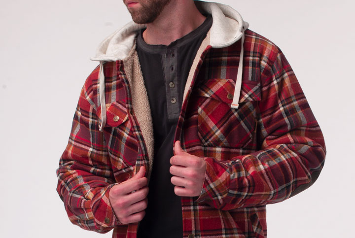 berber lined hooded flannel