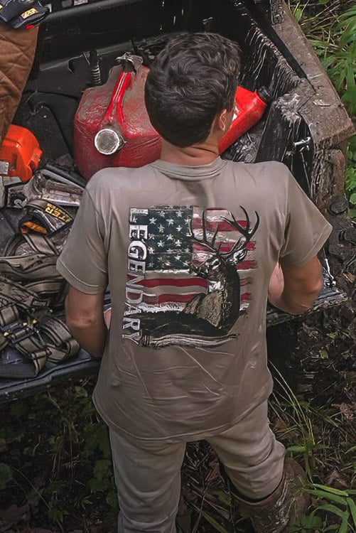 Men's Buck Flag Pocket Short Sleeve T-Shirt Made in the USA