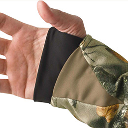 Double cuffs with thumb holes