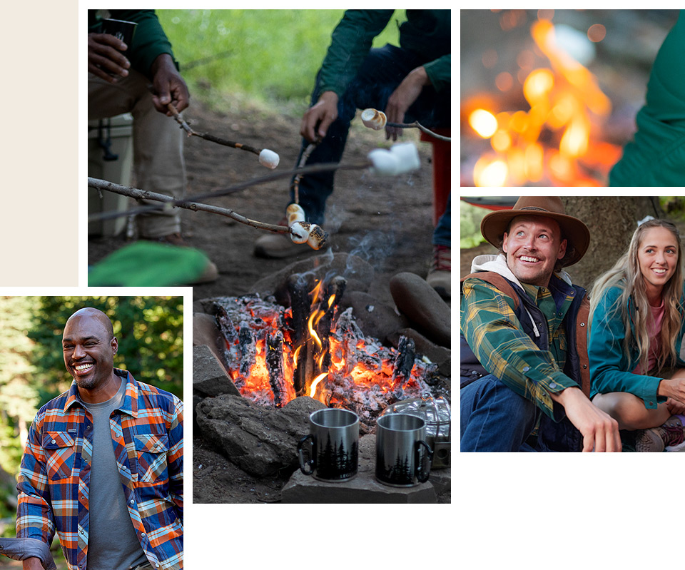 A collage of people enjoying the outdoors.