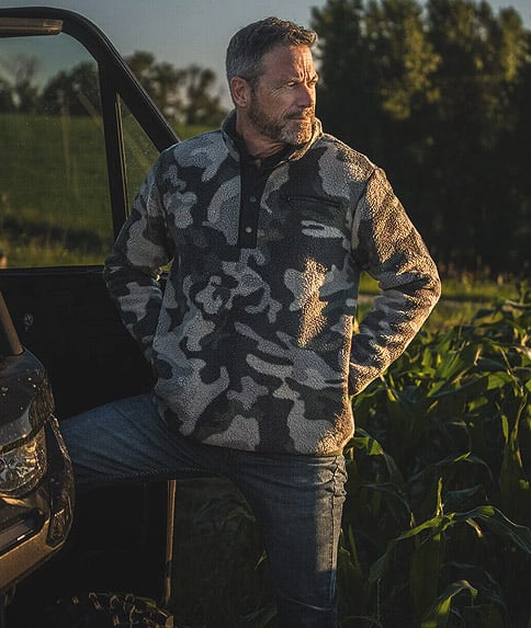 Legendary Outdoors Men's Sherpa Fleece Snap Up Pullover