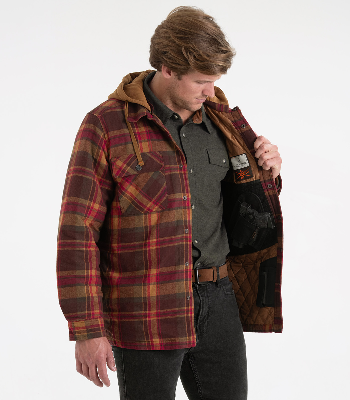 Men's Concealed Carry Hooded Jacket | Adjustable Holsters