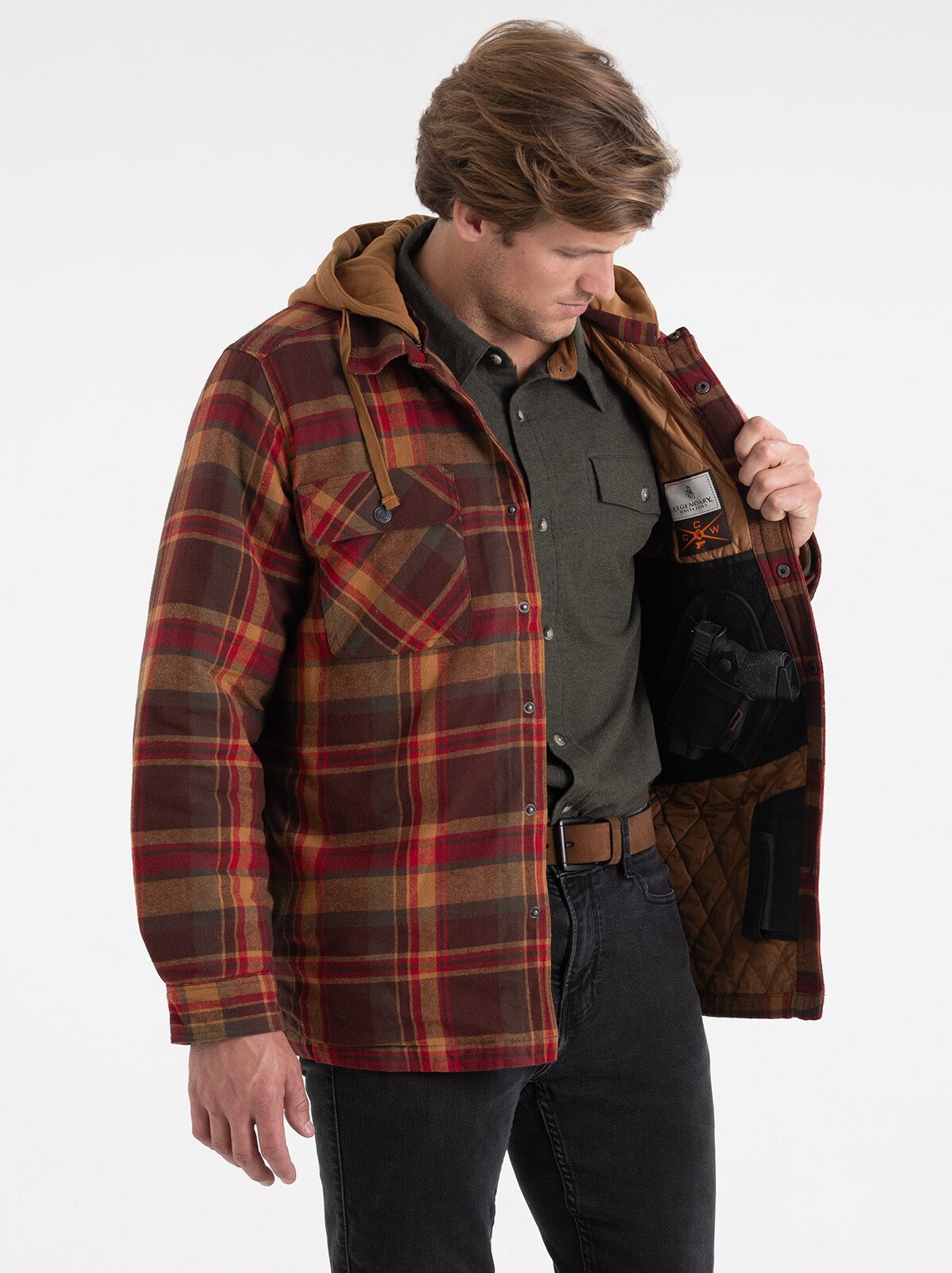 Men's Concealed Carry Hooded Jacket | Adjustable Holsters