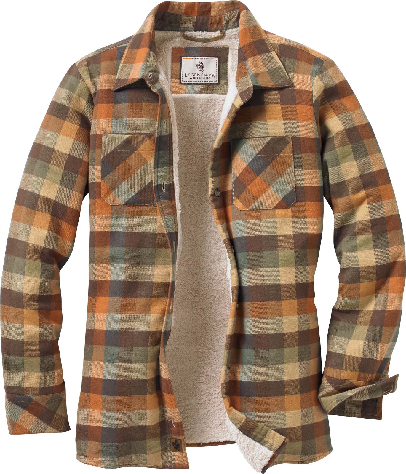Legendary Whitetails Women s Open Country Sherpa Lined Flannel Shirt Jacket Size 2XL Brown