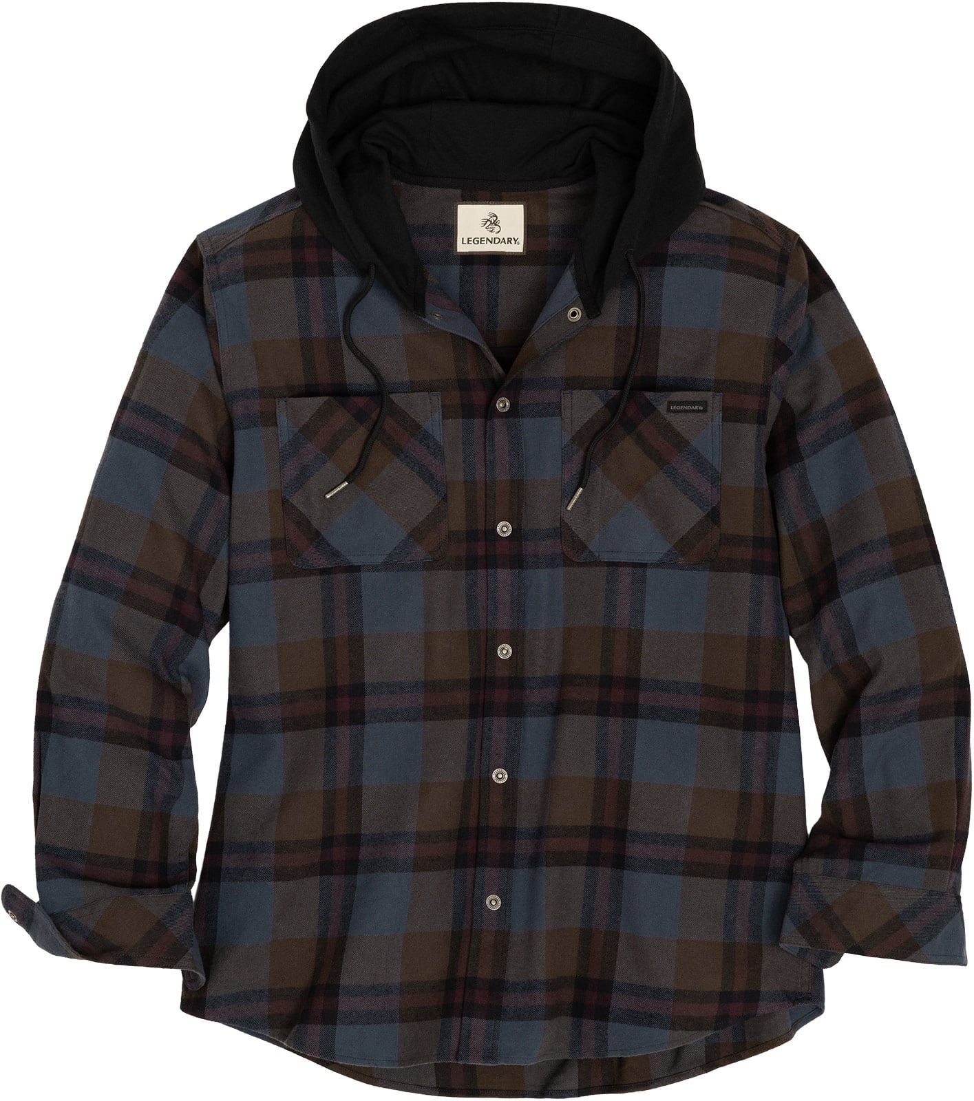 Men's Lumber Joe Flannel Hooded Long Sleeve Snap Shirt