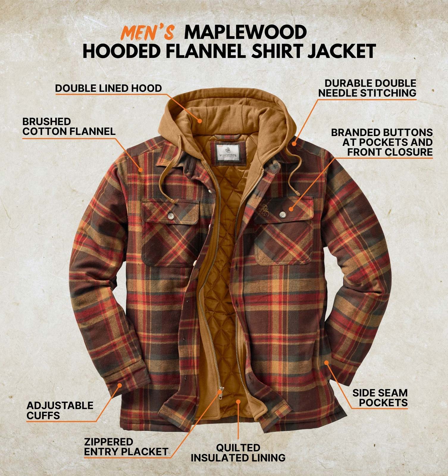 ジャケット・アウター 22fwsupreme Heavy Flannel Shirt Men's Maplewood Hooded Flannel Jacket | Cozy Insulation for Hiking