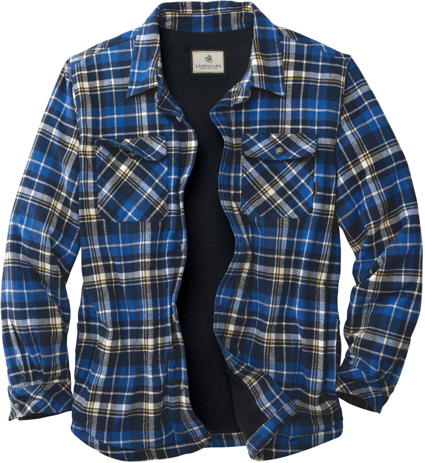 men's deer camp fleece lined flannel shirt jacket