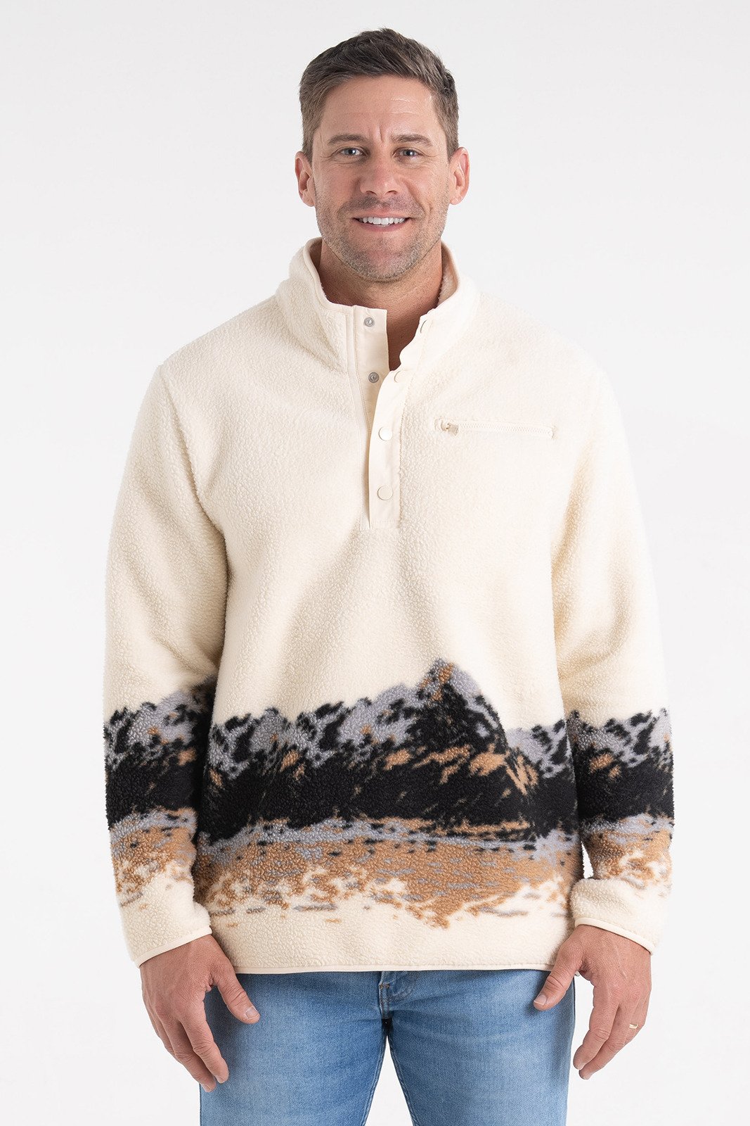 Legendary Outdoors Men's Sherpa Fleece Snap Up Pullover