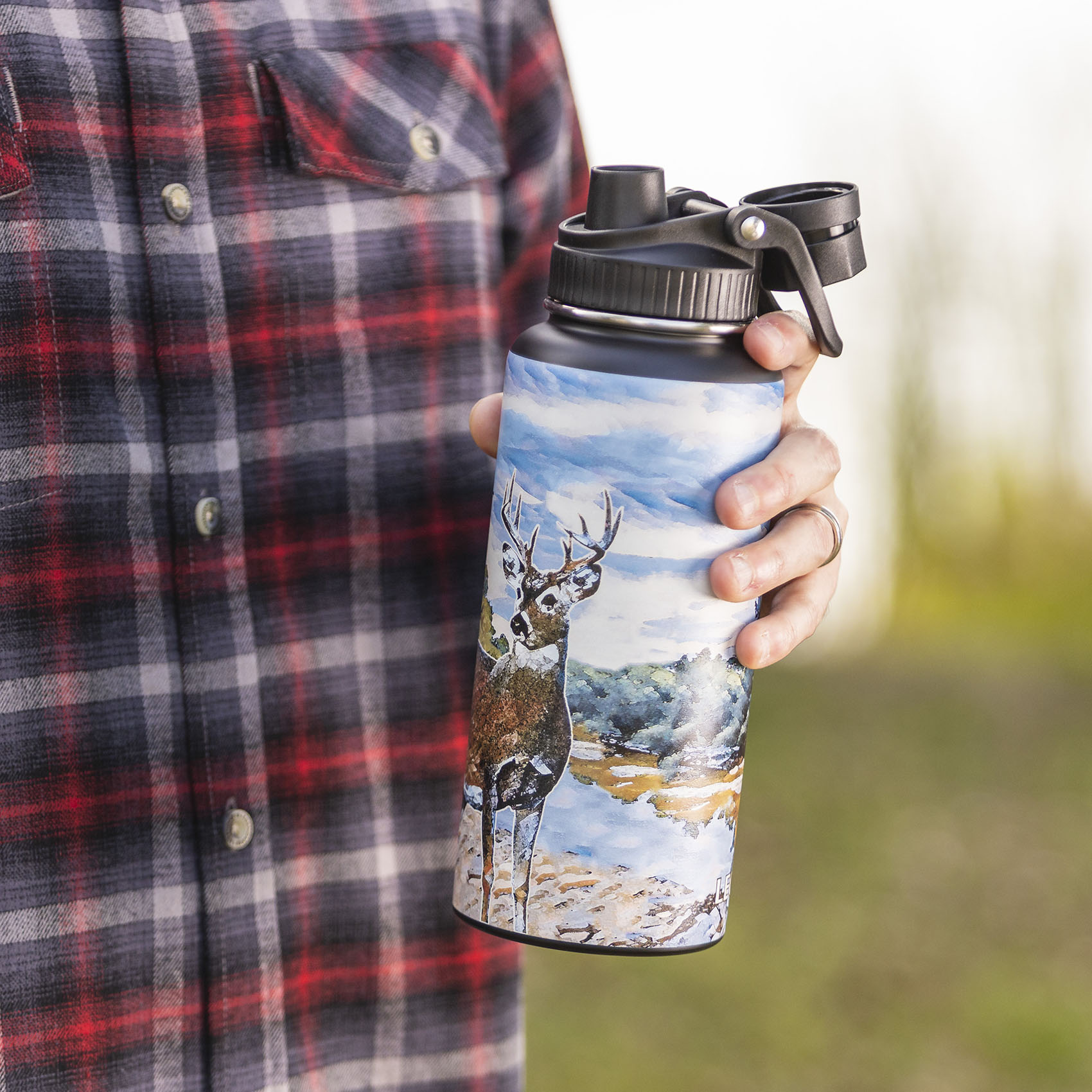 Legendary Painted Landscape Scene 32 oz Water Bottle