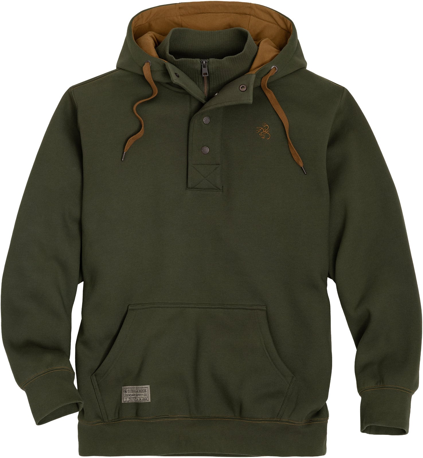 Men's Quarter Zip Action Hoodie | Heavy-Duty Fleece Sweatshirt for