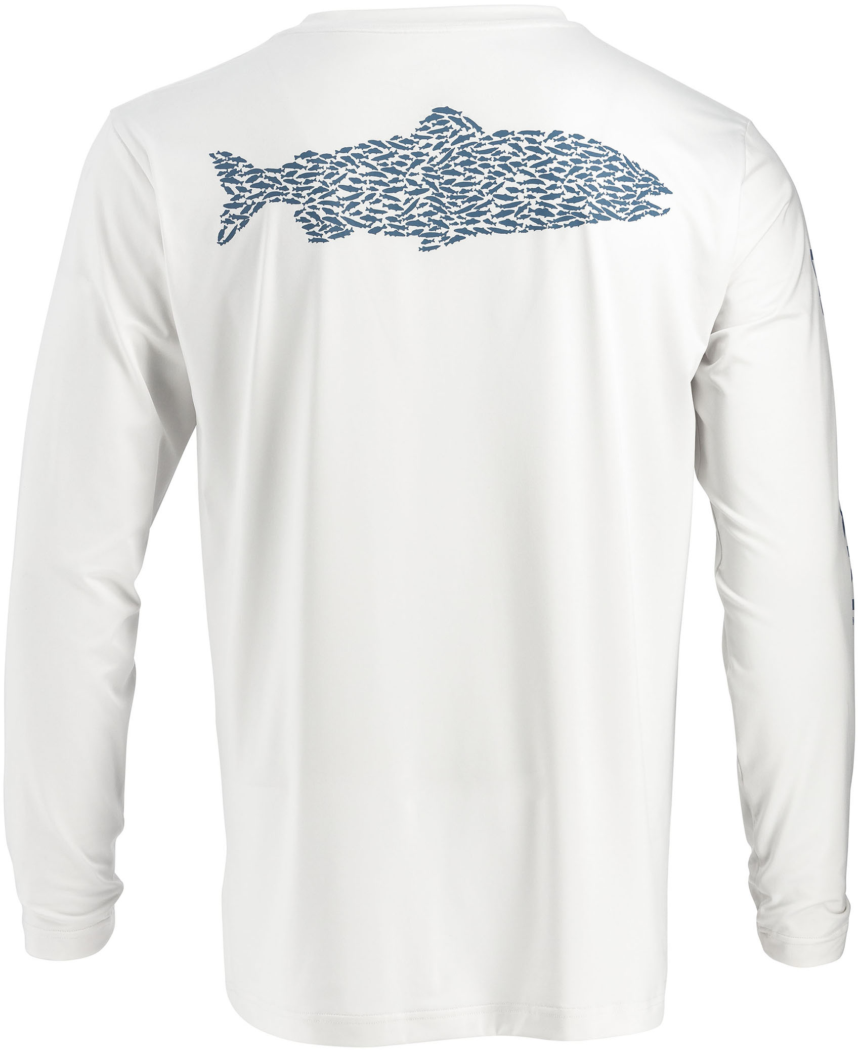 Legendary Whitetails Mens Moisture Wicking UPF Sun Protection Fish Print Long Sleeve T-Shirt White XL Polyester/Spandex