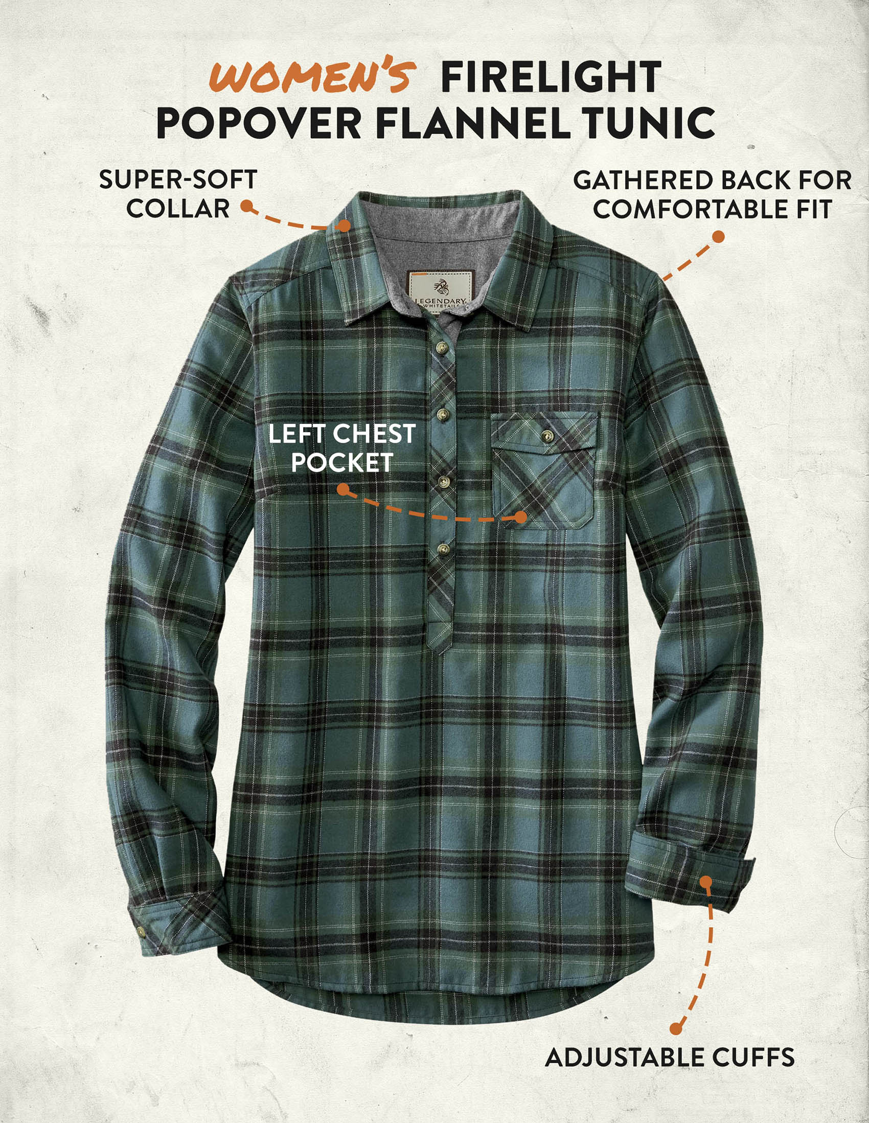 Women's Firelight Popover Flannel Tunic | Legendary Whitetails