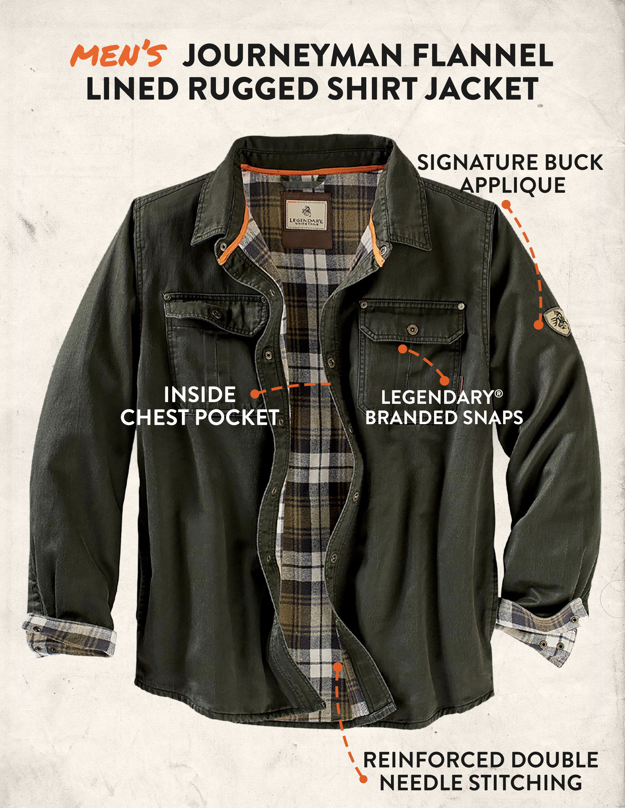 Shop Men's Journeyman Shirt Jacket | Legendary Whitetails