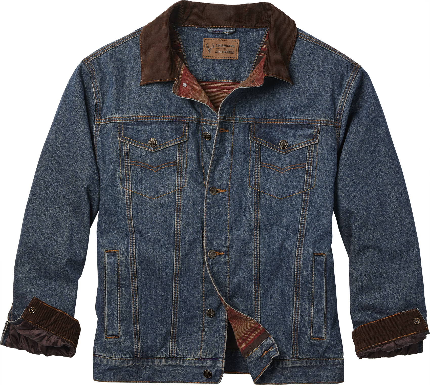 Men's Stockyards Cowboy Cut Flannel Lined Denim Jacket | Legendary