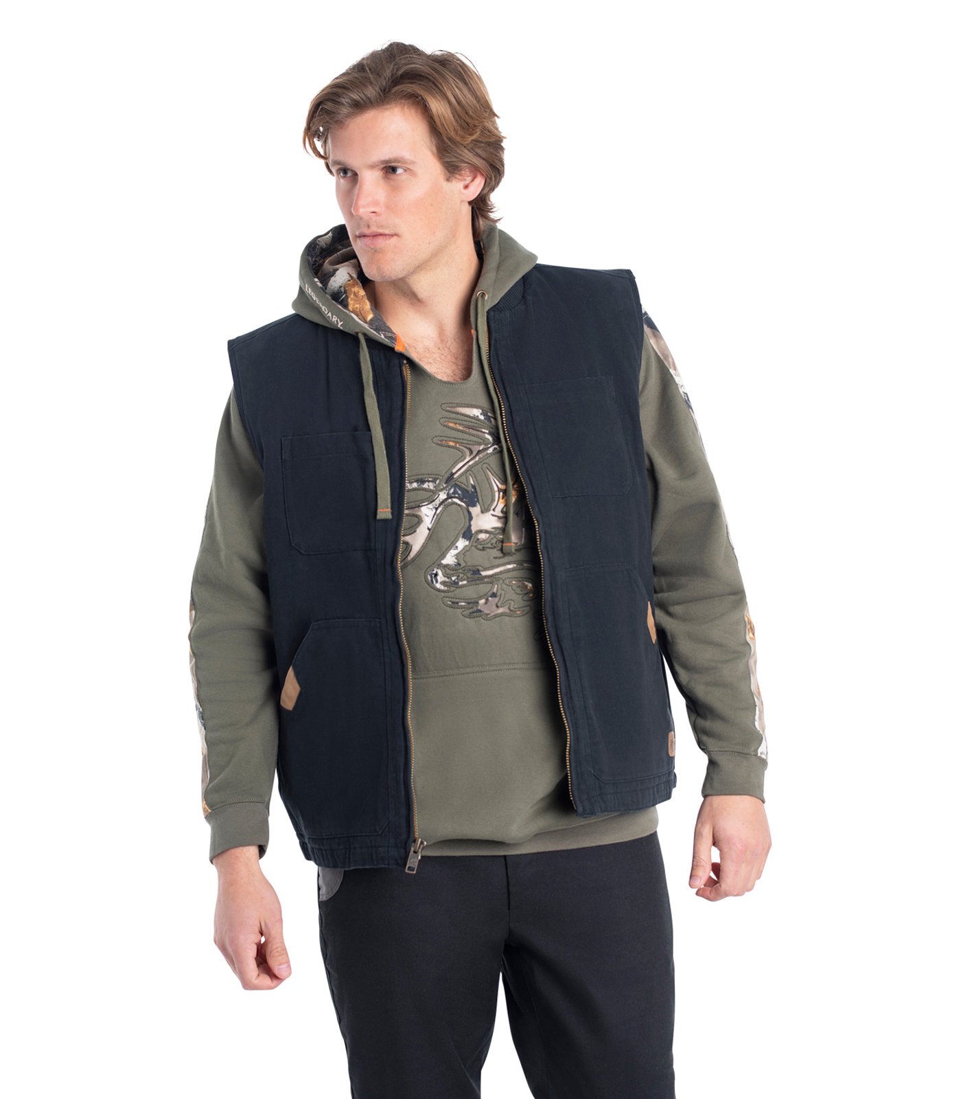 Men's Canvas Cross Trail Workwear Vest | Water Repellent Finish