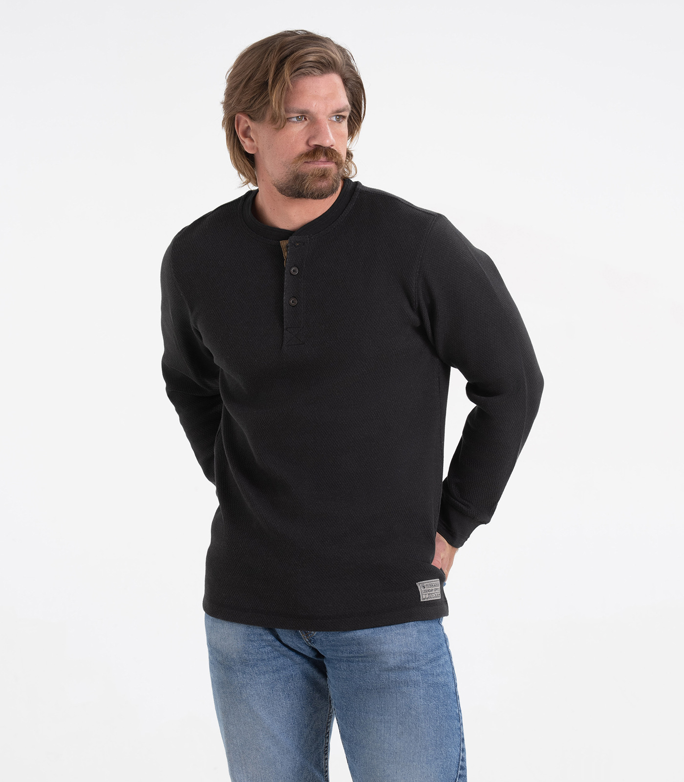 Shop Men s Tough as Buck Double Layer Thermal Henley Shirt Legendary Whitetails