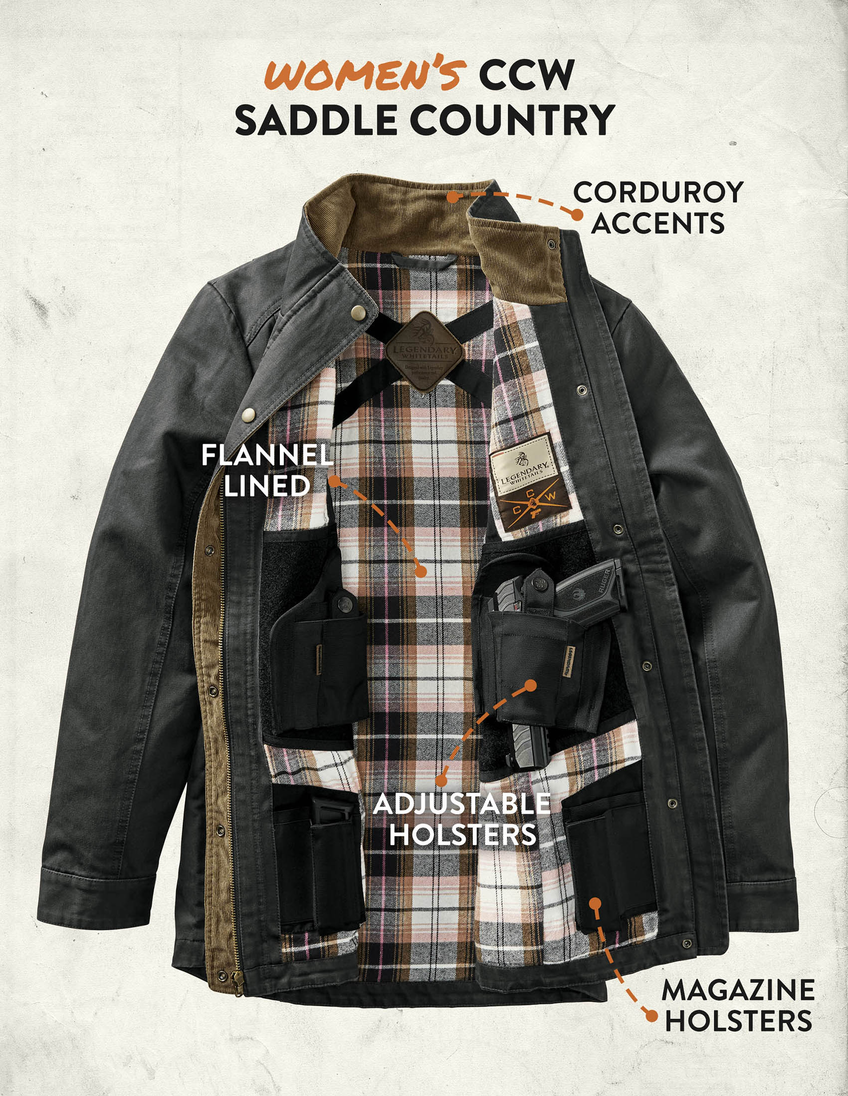 Women's Concealed Carry Saddle Country Jacket