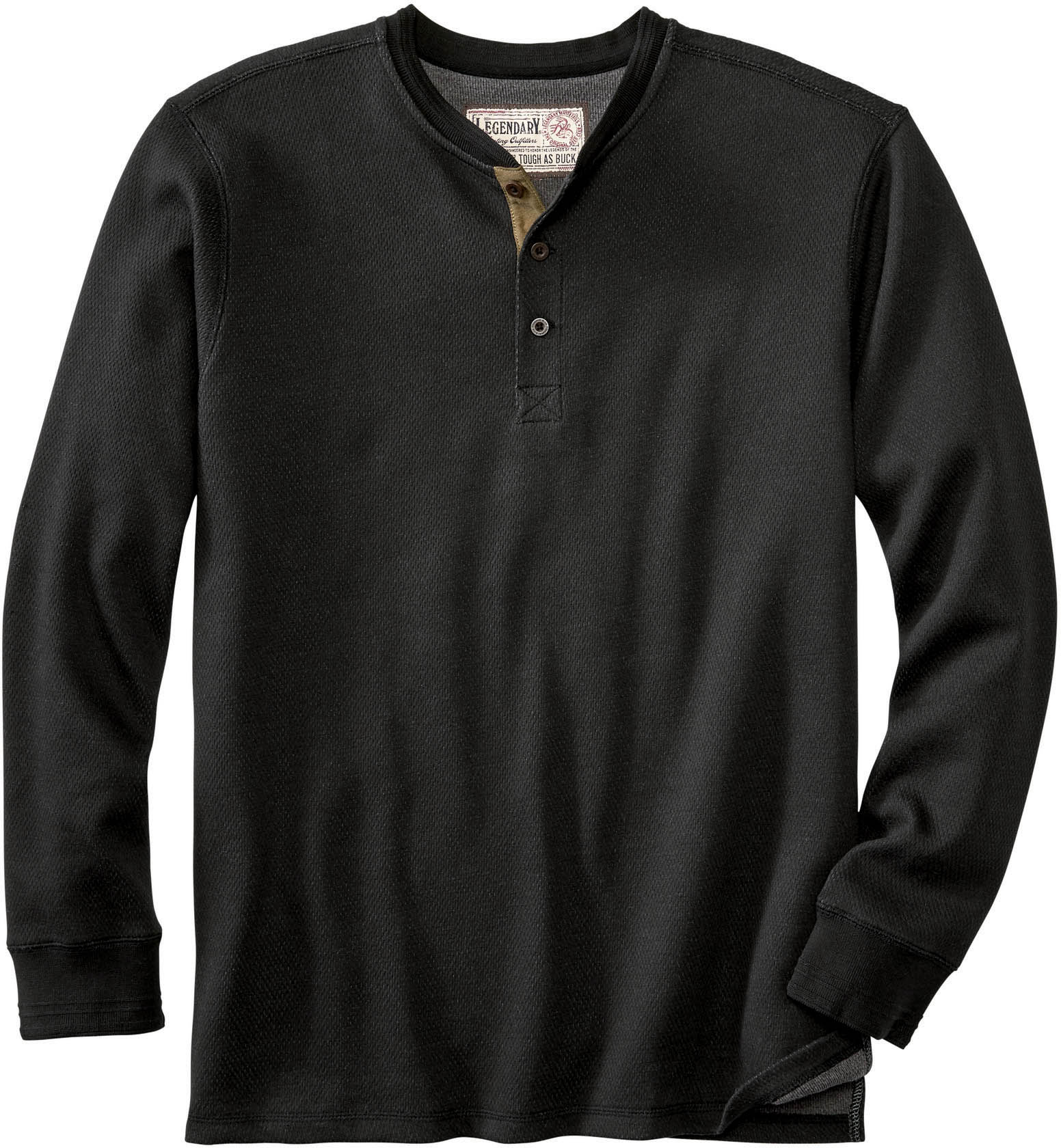 Brooklyn's Best Men's Long Sleeve Crew Neck Henley Thermal Shirt, Sizes  S-XL 