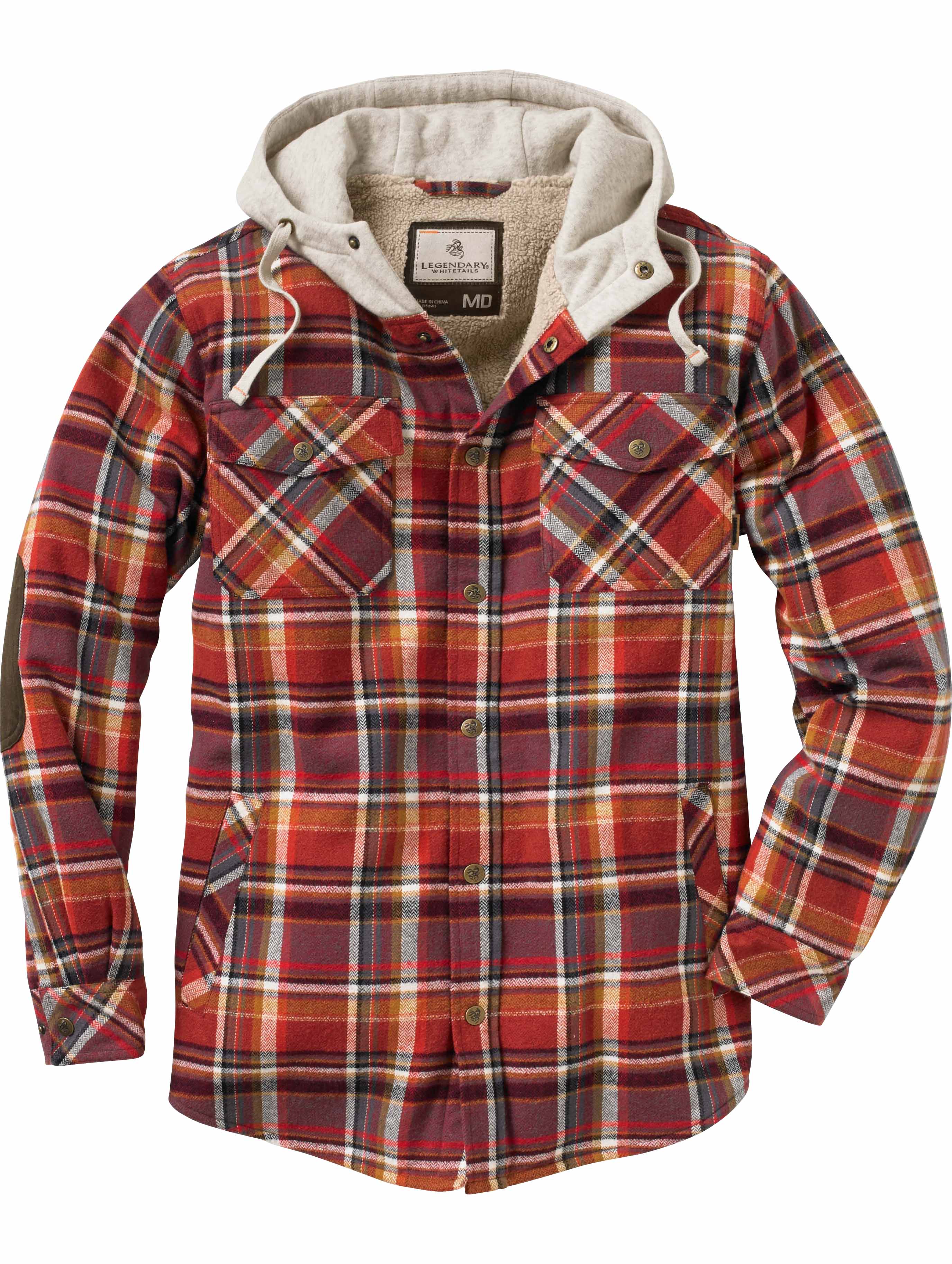 Legendary Whitetails Men's Camp Night Berber Lined Hooded Flannel | eBay