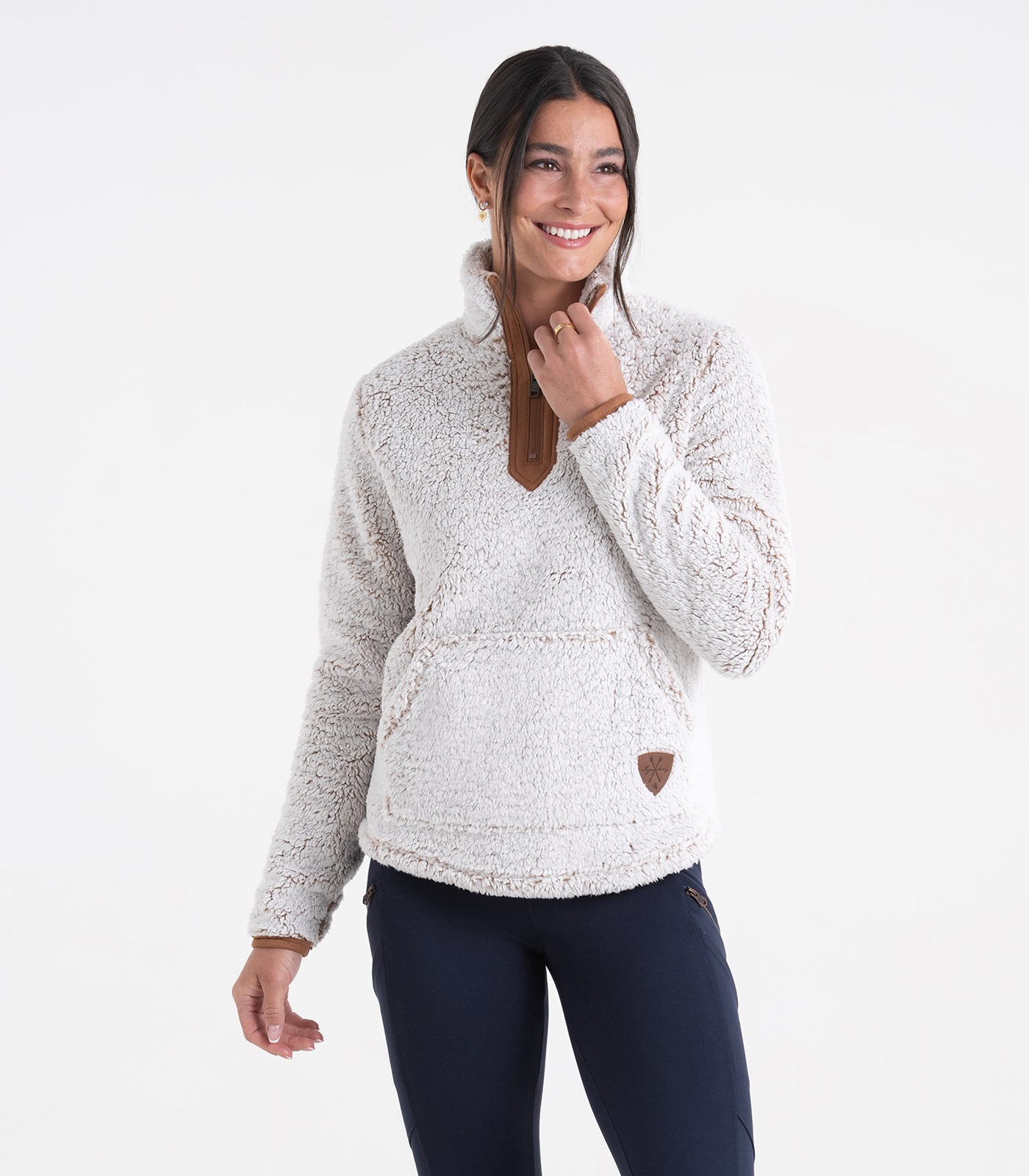 Ladies Fuzzy Hide Fleece 1 4 Zip Legendary Whitetails