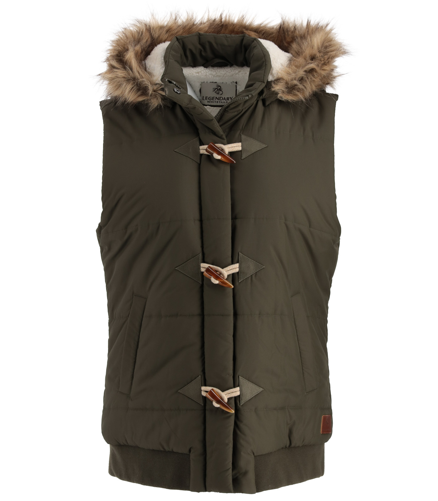 Shop Women s Quilted Toggle Hooded Puffer Vest Legendary Whitetails