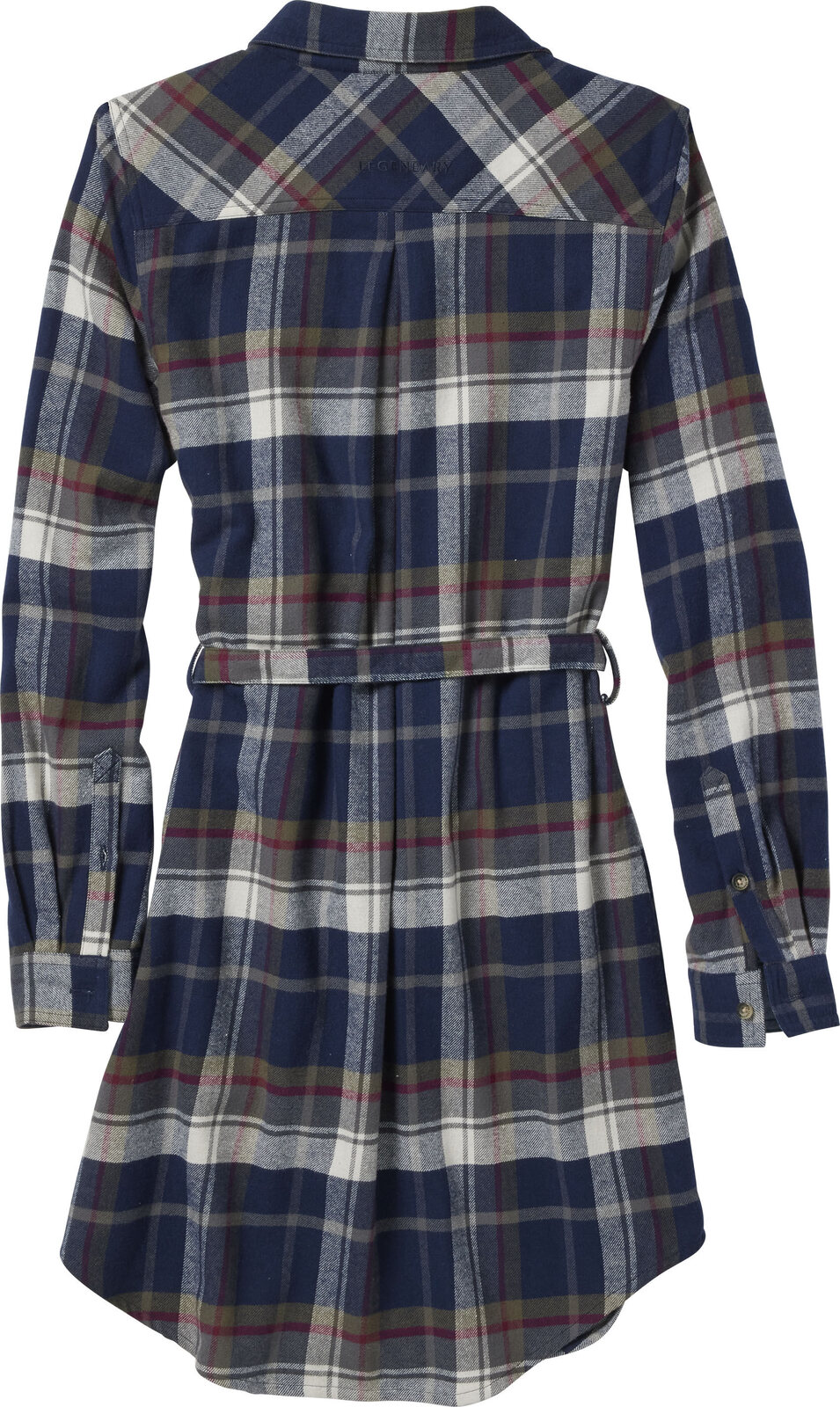 ladies flannel shirt dress Legendary Whitetails Women's Open Spaces Dress, Plaid Long Sleeve Button Up Tunic With Belt Nevada biker apparel