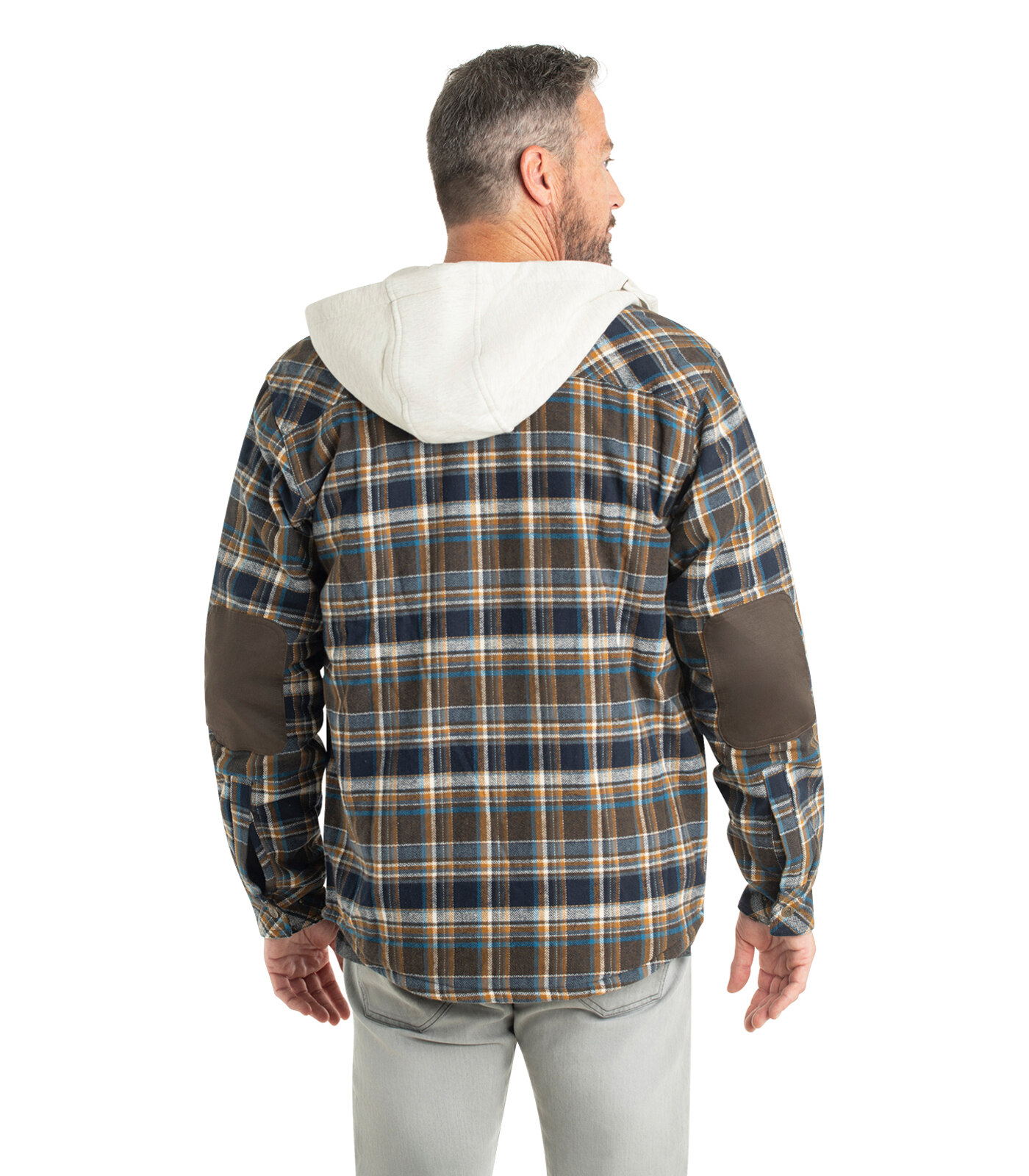 Men's Berber-Lined Hooded Flannel Shirt Jacket | Insulated Warmth