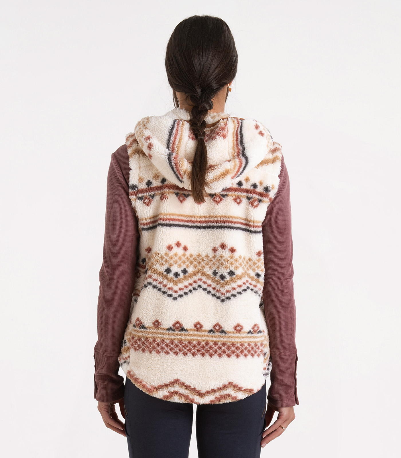 Women's Fuzzy Hide Fleece Hooded Vest | Warm & Comfy Layering